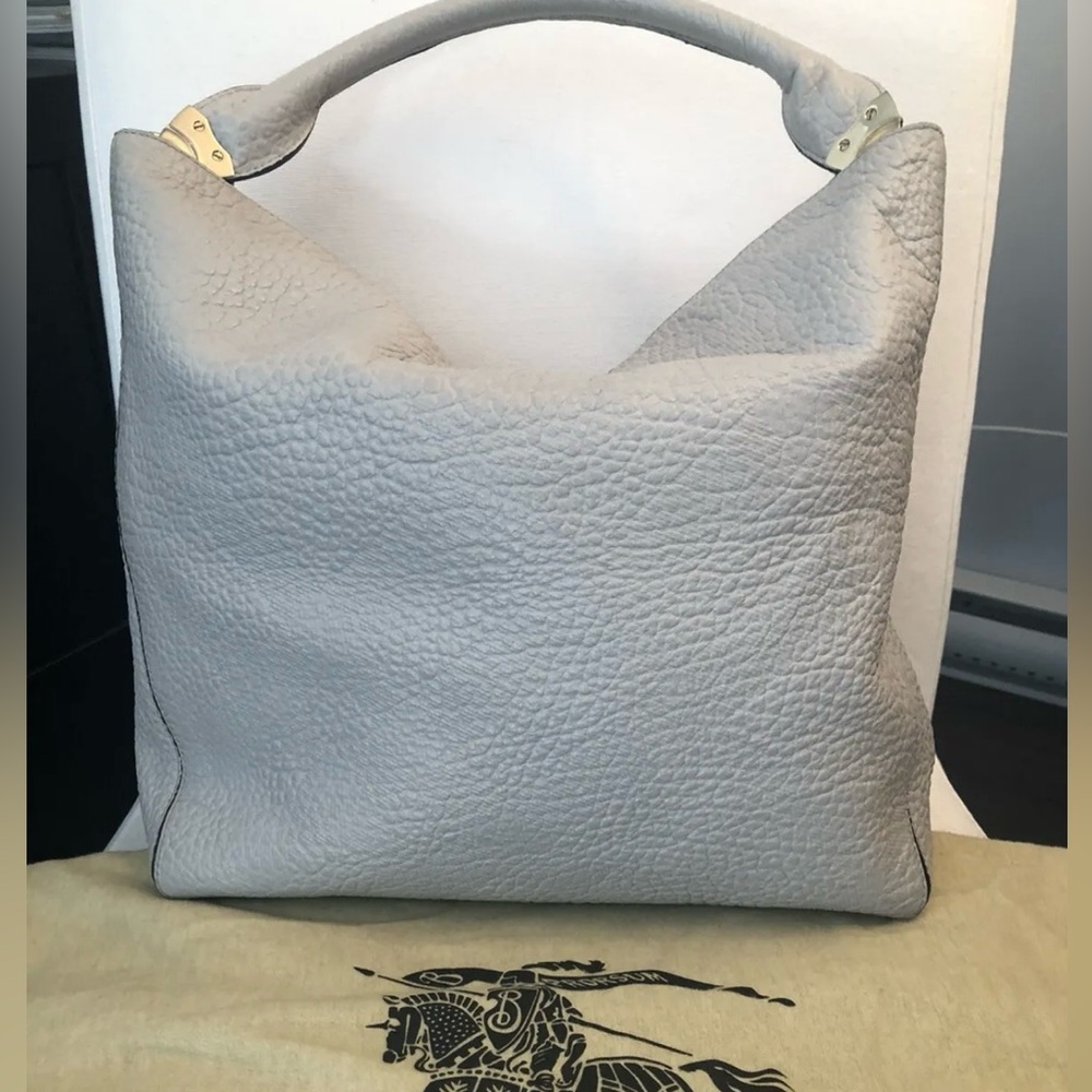 Authentic Burberry Linburn Embossed Leather Bag